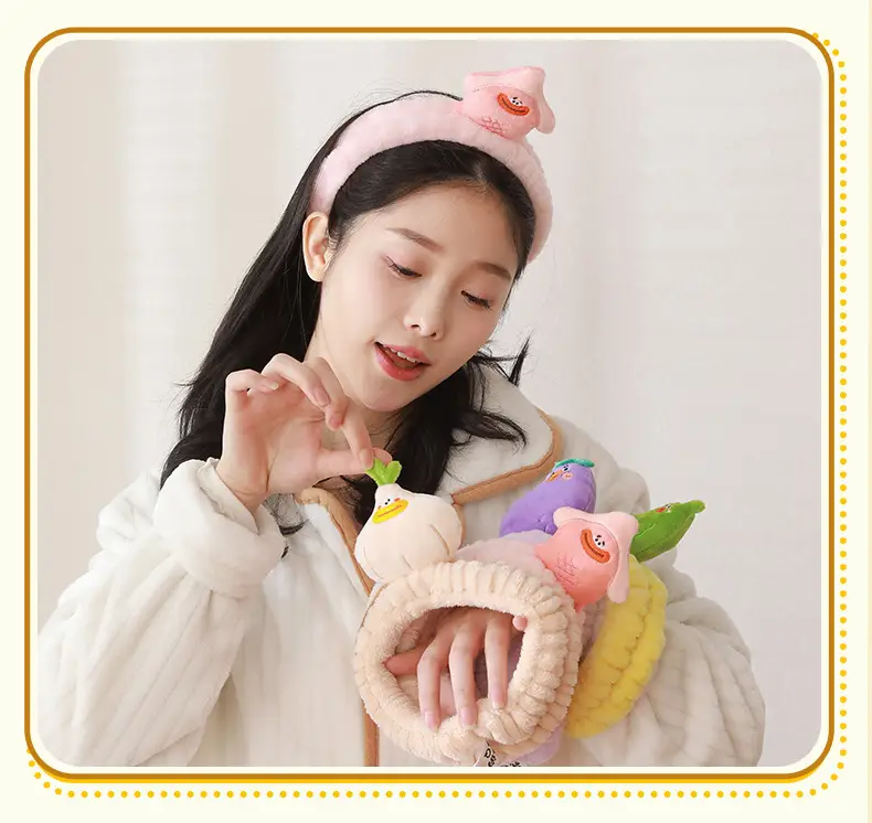 Cute Cartoon Face Wash Headband Purple Pink — feature 13