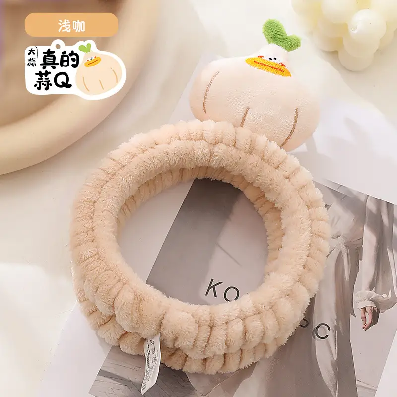 Cute Cartoon Face Wash Headband Purple Pink