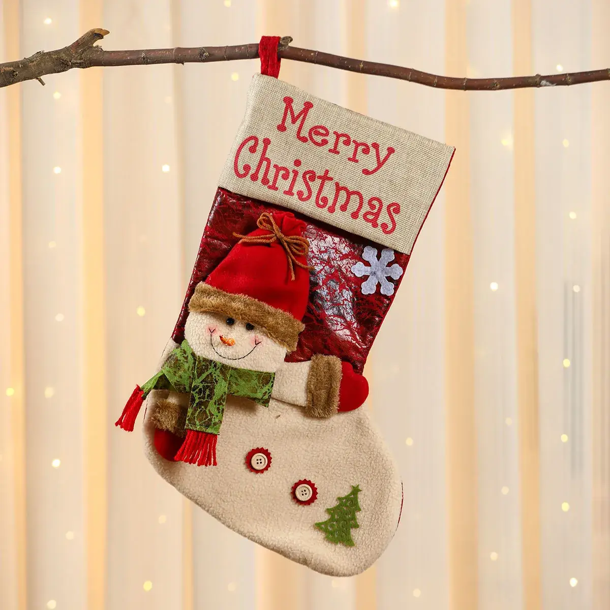 New Linen 3D Santa Claus Socks Christmas Stocking — feature 12