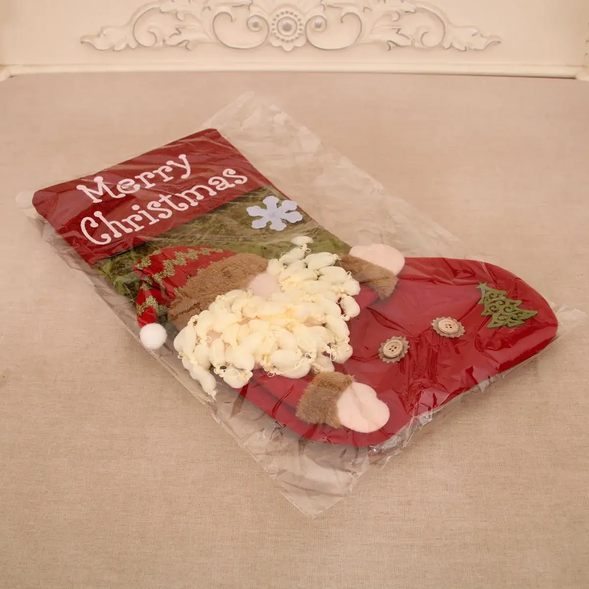 New Linen 3D Santa Claus Socks Christmas Stocking — feature 6