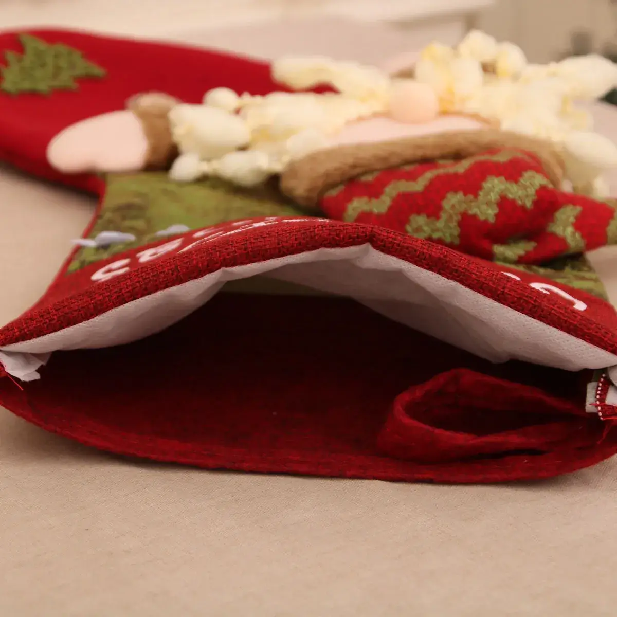 New Linen 3D Santa Claus Socks Christmas Stocking — feature 8