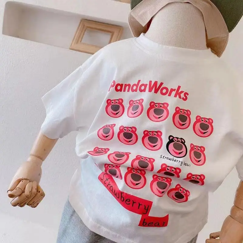 2024 Cotton Baby T-Shirt Pink White Loose Korean Style - Image 5