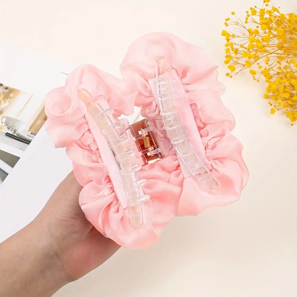 Black Chiffon Rose Bow Hair Clip Large — feature 5