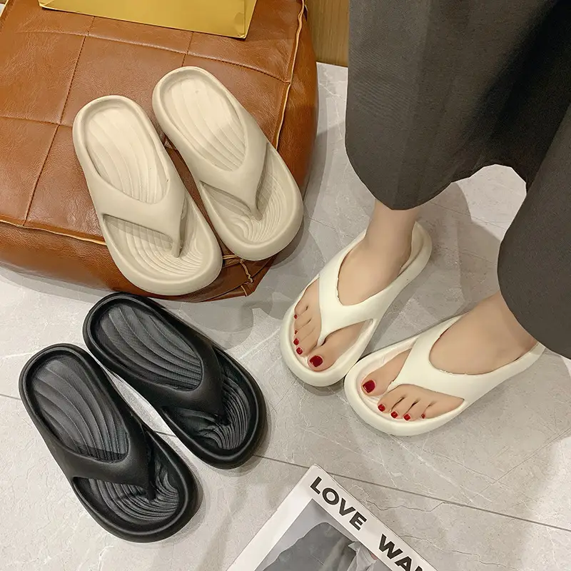 2025 New Summer Slippers for Women to Wear Outside, Thick-Soled Flip-Flops, Non-Slip Flats Sandals, Beach Shoes - Image 10