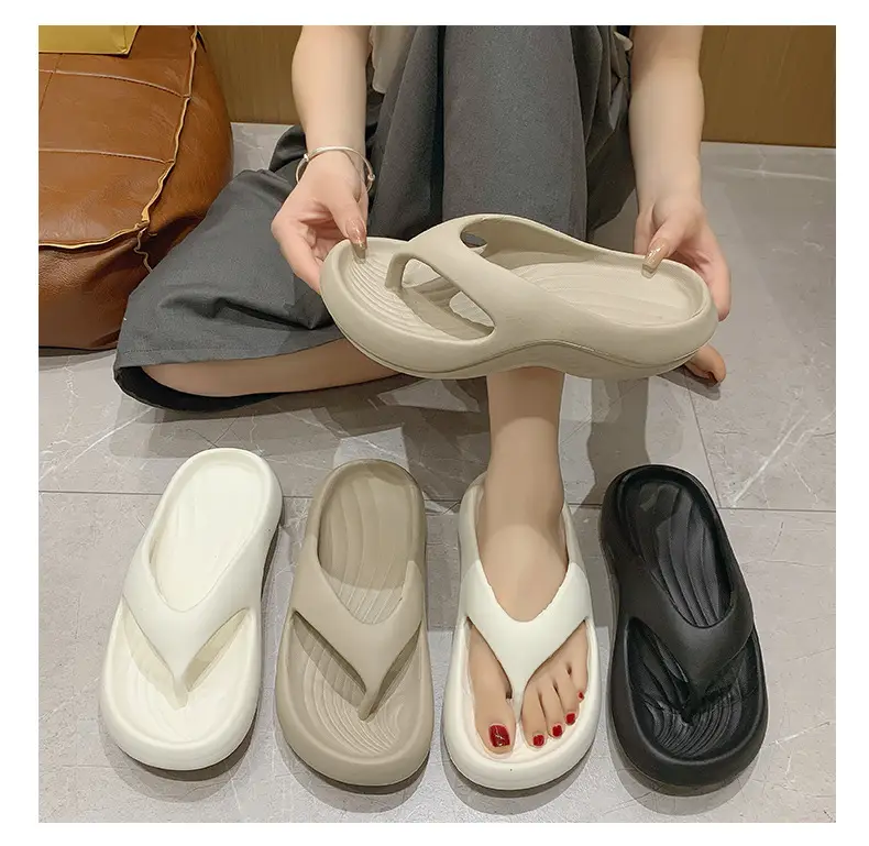 2025 New Summer Slippers for Women to Wear Outside, Thick-Soled Flip-Flops, Non-Slip Flats Sandals, Beach Shoes — feature 12