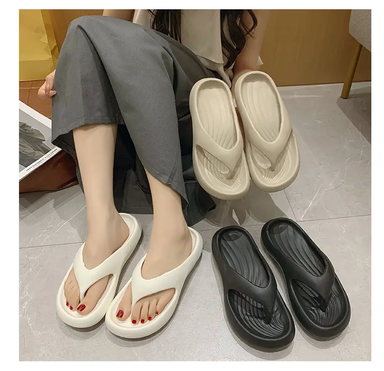 2025 New Summer Slippers for Women to Wear Outside, Thick-Soled Flip-Flops, Non-Slip Flats Sandals, Beach Shoes — feature 14