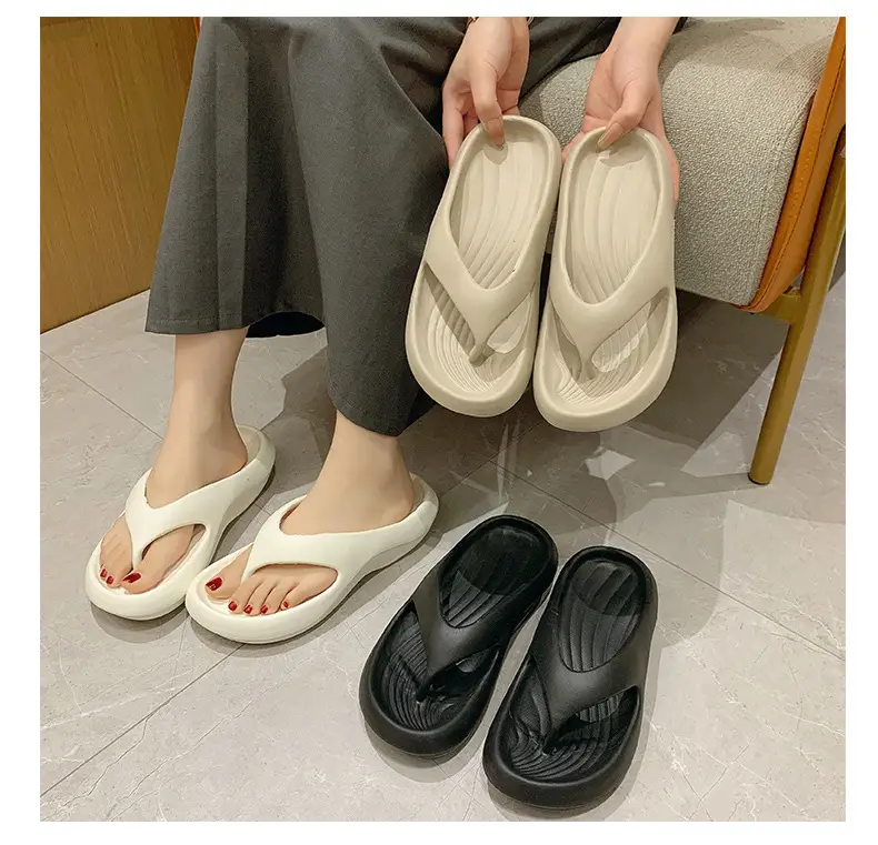 2025 New Summer Slippers for Women to Wear Outside, Thick-Soled Flip-Flops, Non-Slip Flats Sandals, Beach Shoes — feature 15