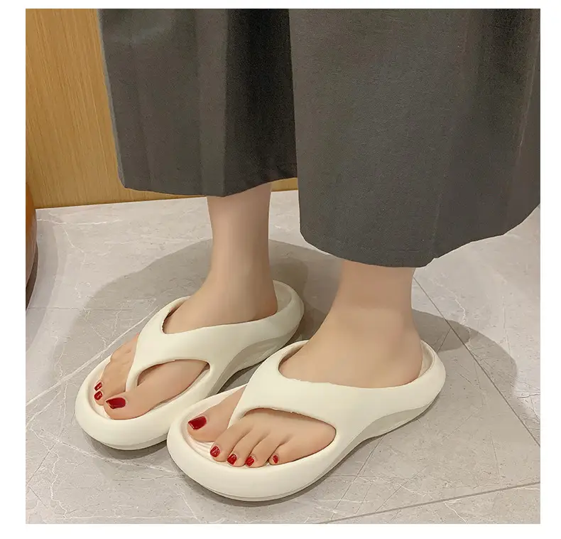 2025 New Summer Slippers for Women to Wear Outside, Thick-Soled Flip-Flops, Non-Slip Flats Sandals, Beach Shoes — feature 19