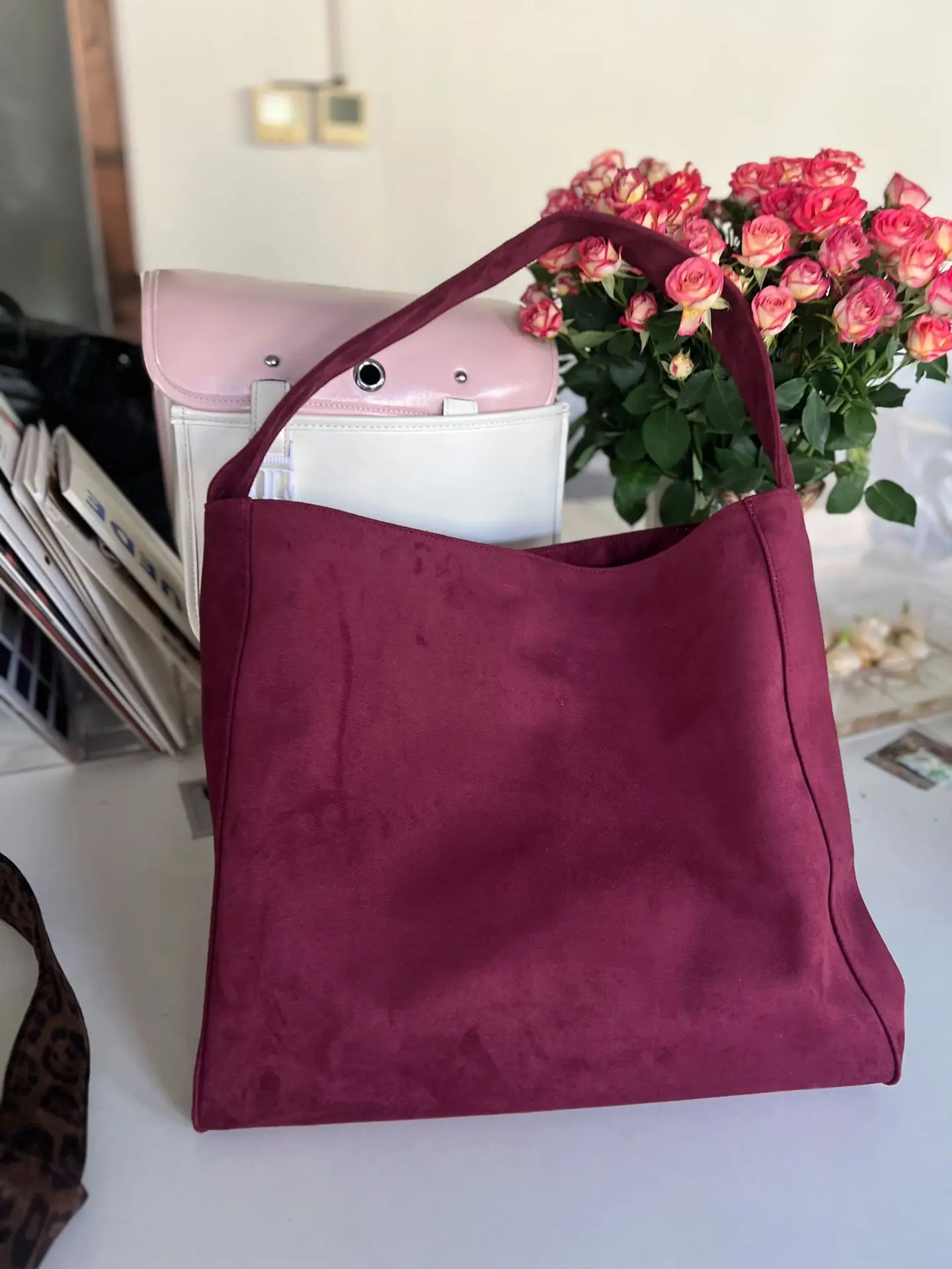 Women Woolen Suede Tote Bag Large Capacity