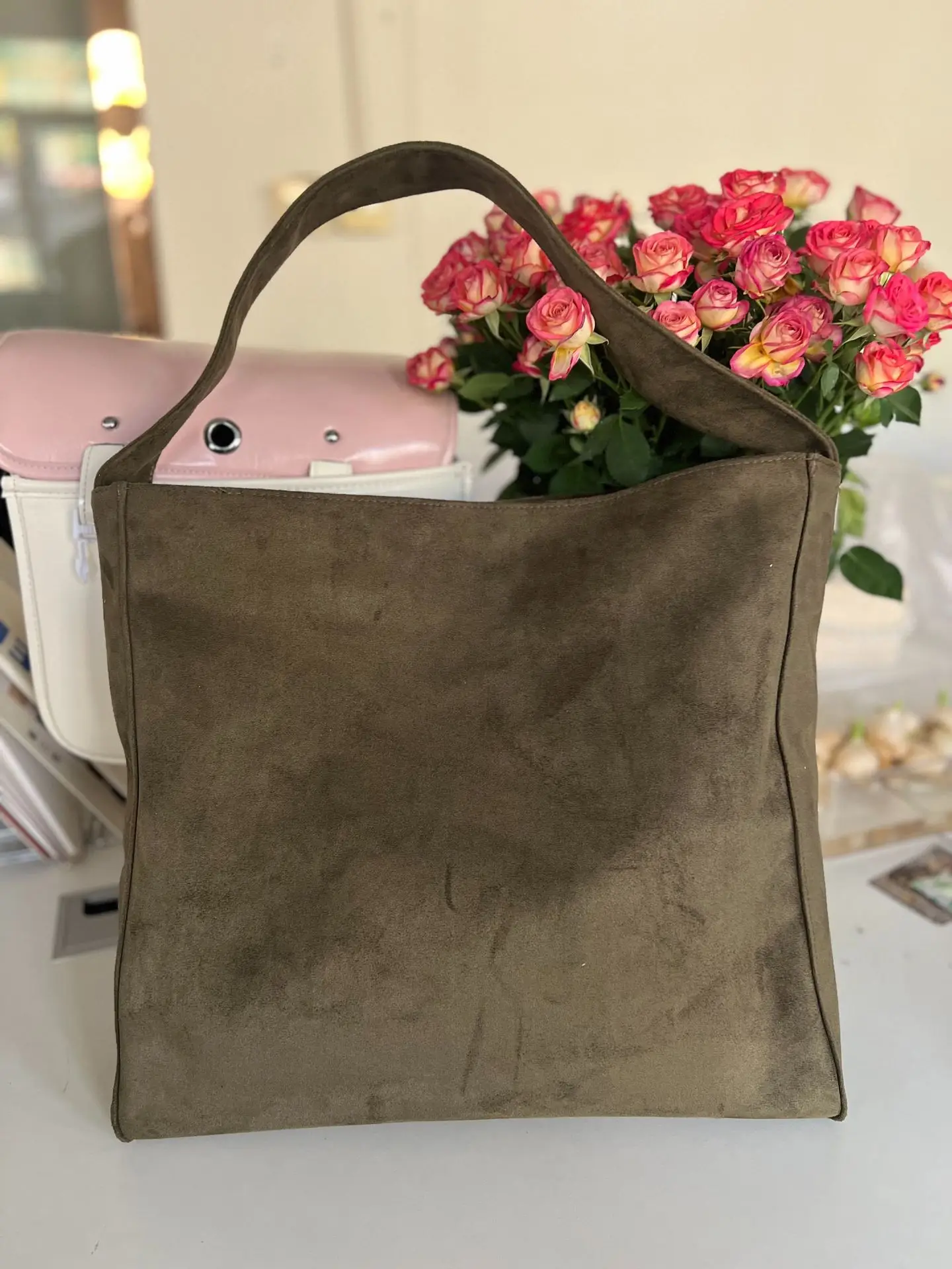 Women Woolen Suede Tote Bag Large Capacity