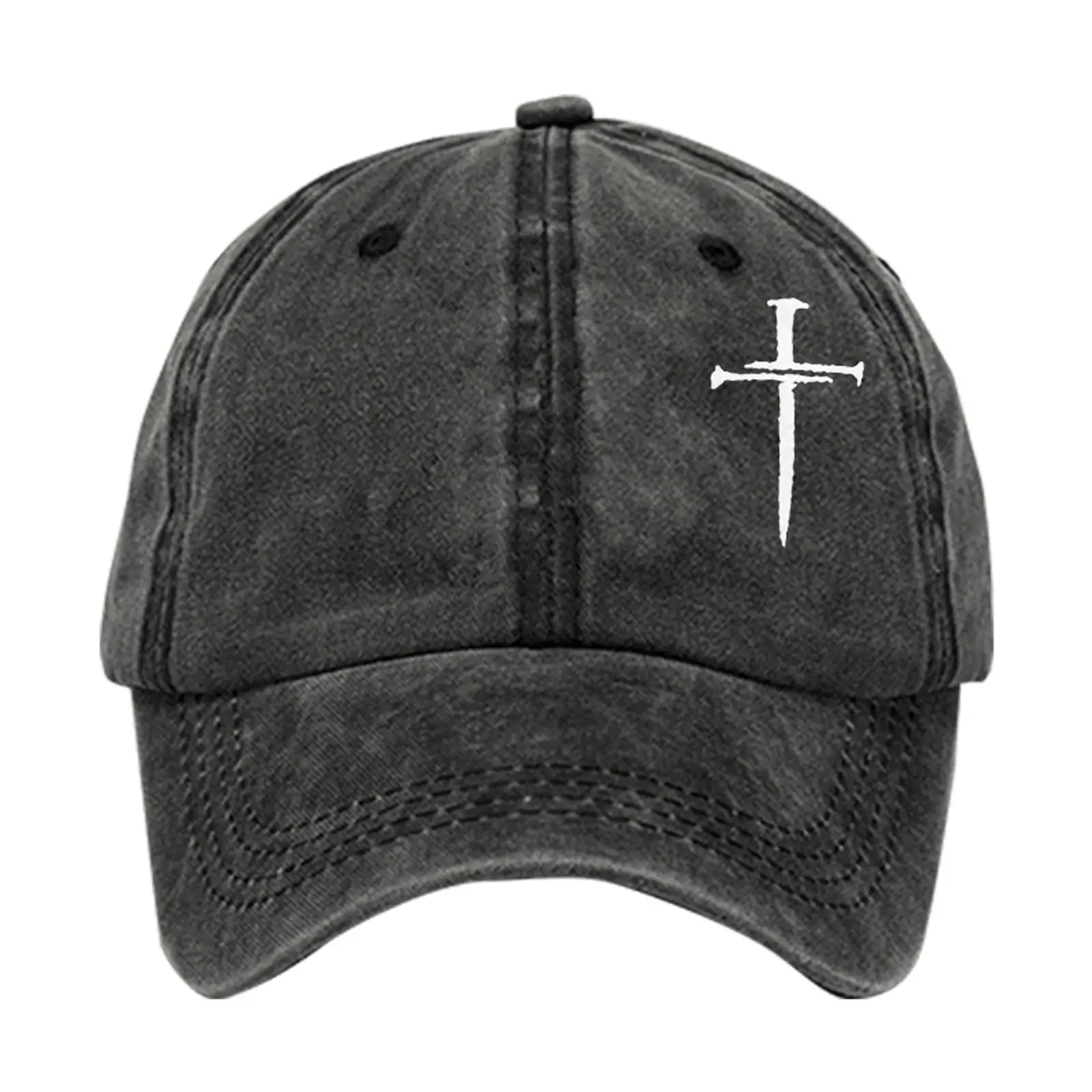 Blue Cotton Cross Embroidered Baseball Cap for Men Women - Image 11