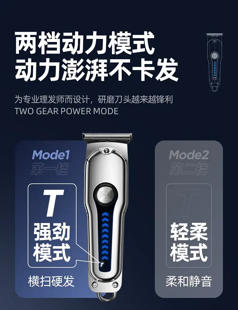 Cross-border Men's Electric Hair Clipper with Blue Light — feature 4