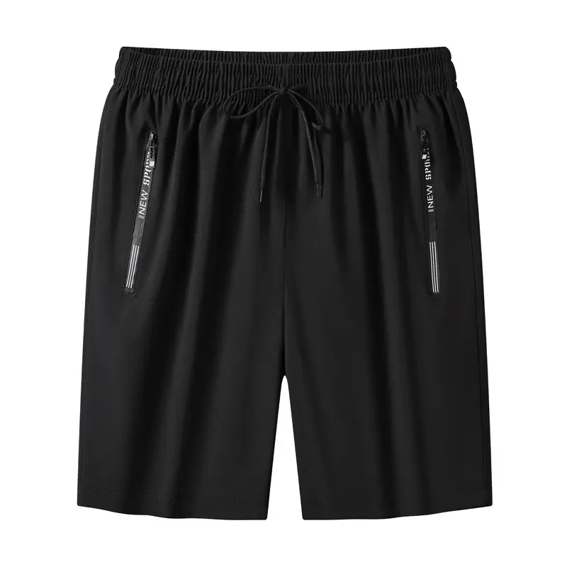 Men Black Casual Shorts with Zipper Pocket - Image 8