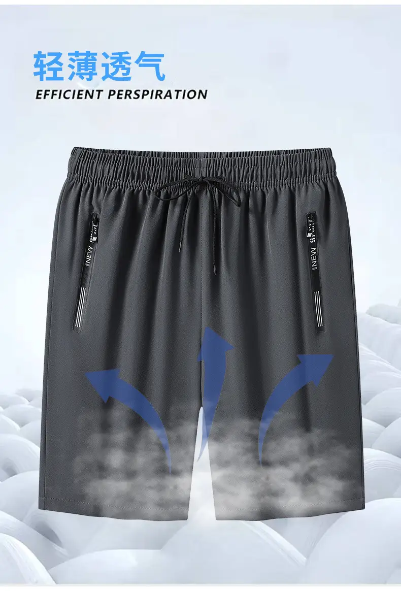 Men Black Casual Shorts with Zipper Pocket — feature 3