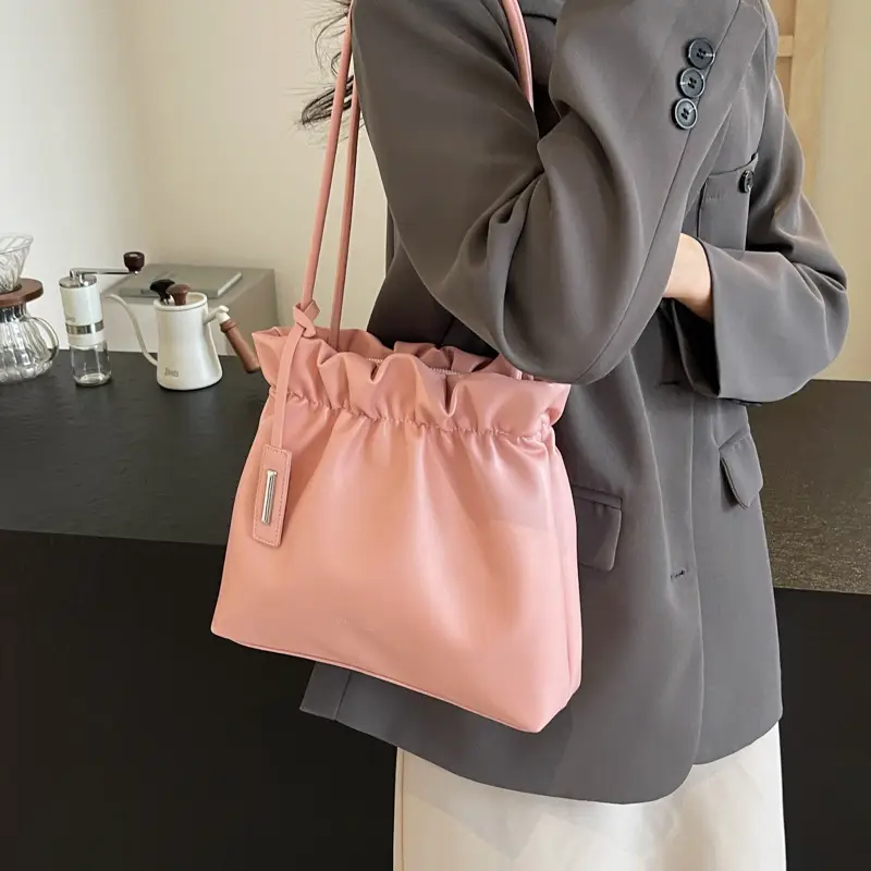 Women Pleated Shoulder Bag Large Capacity New Style - Image 3