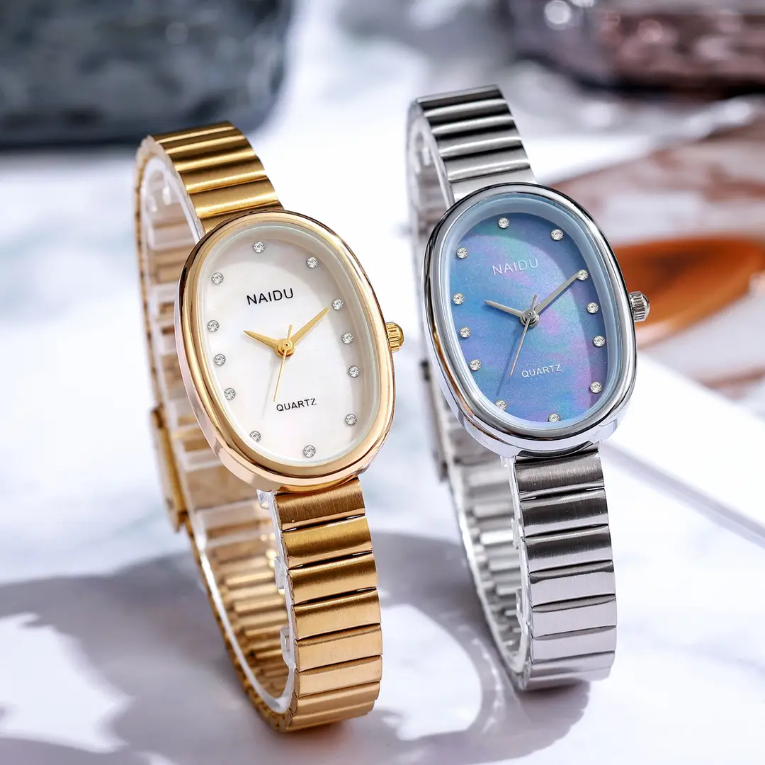 All-match Explosive Cross-border Fashion Watch Student Fashion Women's Watch Women's Temperament Bamboo Band Oval Support for Hair