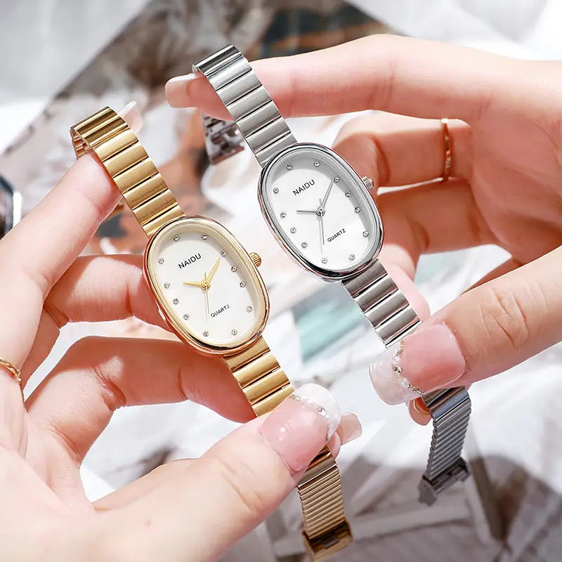 All-match Explosive Cross-border Fashion Watch Student Fashion Women's Watch Women's Temperament Bamboo Band Oval Support for Hair