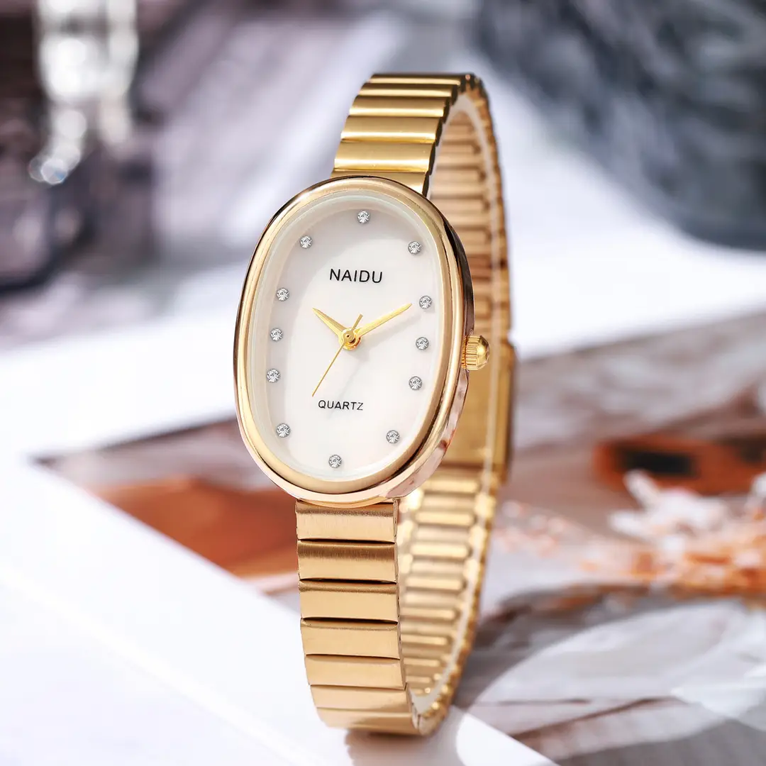 All-match Explosive Cross-border Fashion Watch Student Fashion Women's Watch Women's Temperament Bamboo Band Oval Support for Hair