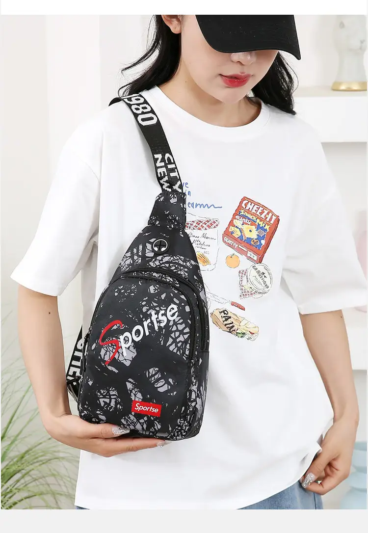 Men's Black Graphic Crossbody Bag Large Capacity — feature 17