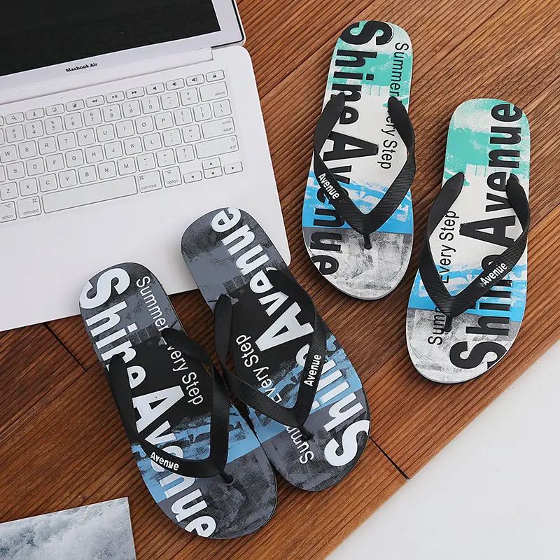 Men's Flip-Flops for Summer, Graffiti Design, Outdoor Beach Sandals, Non-Slip, Wear-Resistant, Lightweight, Trendy Style - Image 8