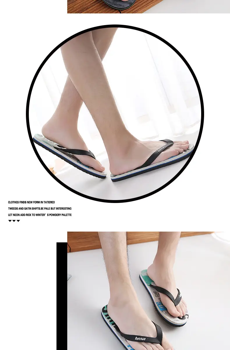 Men's Flip-Flops for Summer, Graffiti Design, Outdoor Beach Sandals, Non-Slip, Wear-Resistant, Lightweight, Trendy Style — feature 14