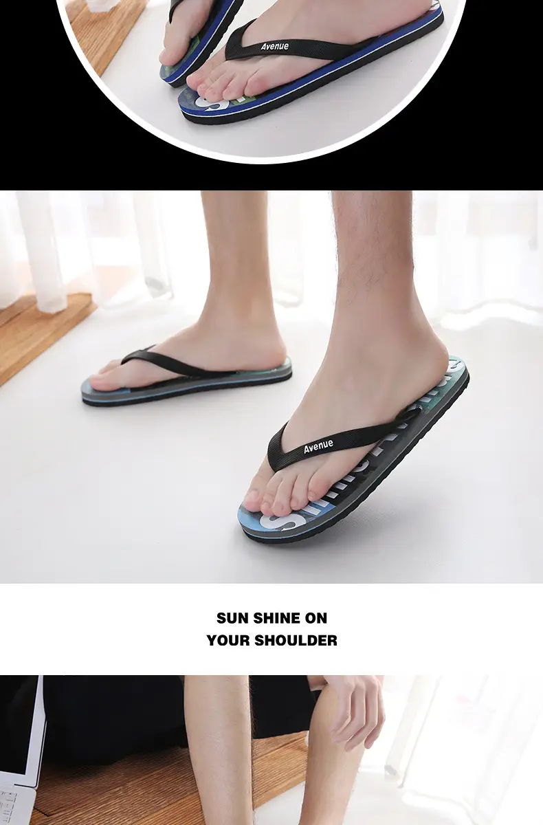 Men's Flip-Flops for Summer, Graffiti Design, Outdoor Beach Sandals, Non-Slip, Wear-Resistant, Lightweight, Trendy Style — feature 16