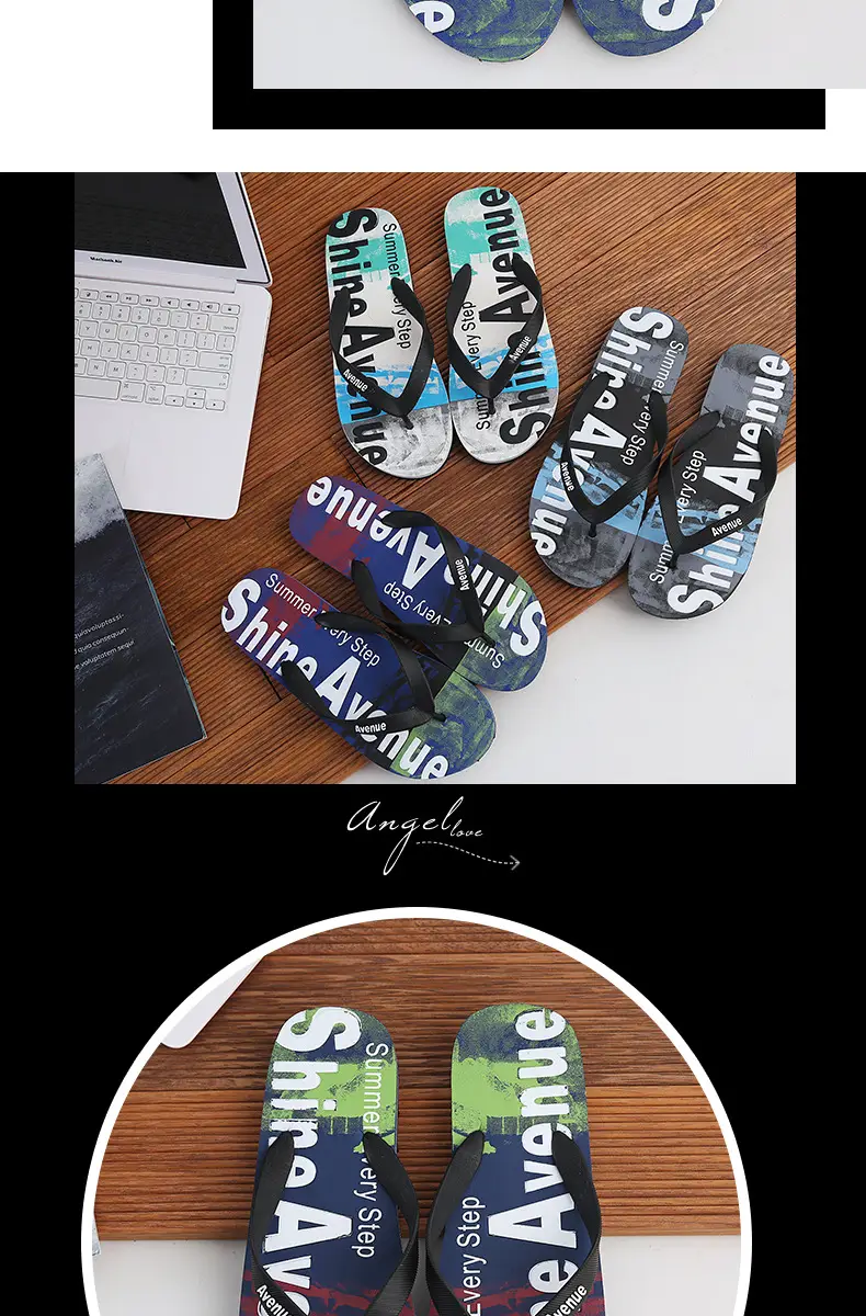 Men's Flip-Flops for Summer, Graffiti Design, Outdoor Beach Sandals, Non-Slip, Wear-Resistant, Lightweight, Trendy Style — feature 9