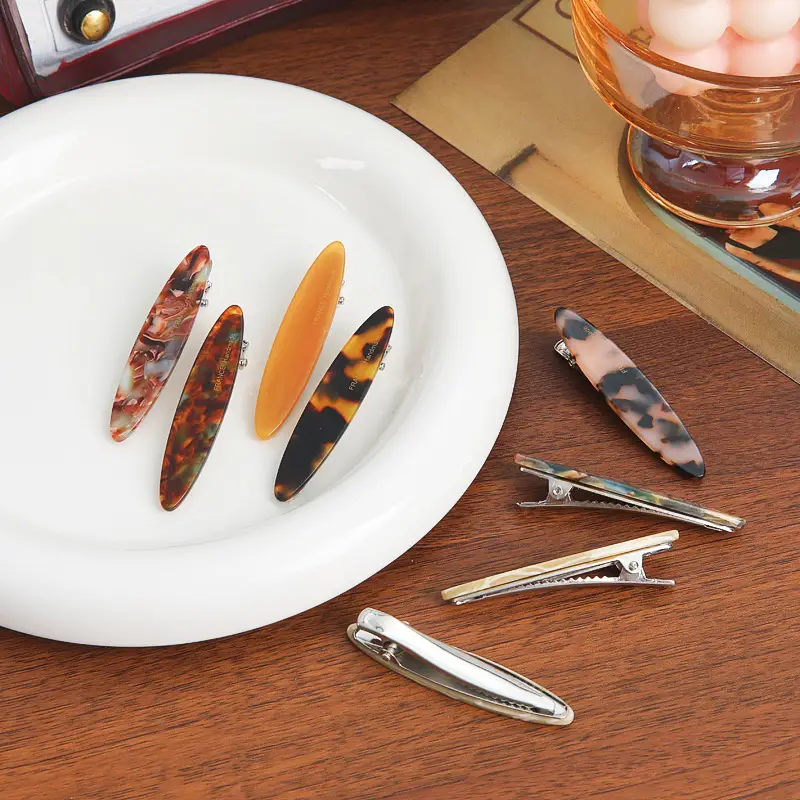 South Korea French Small Side Clip Leopard Print Resin Hair Clip - Image 11