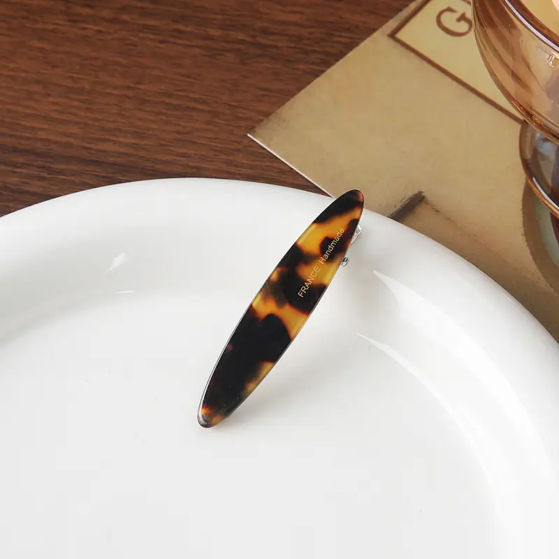 South Korea French Small Side Clip Leopard Print Resin Hair Clip - Image 4