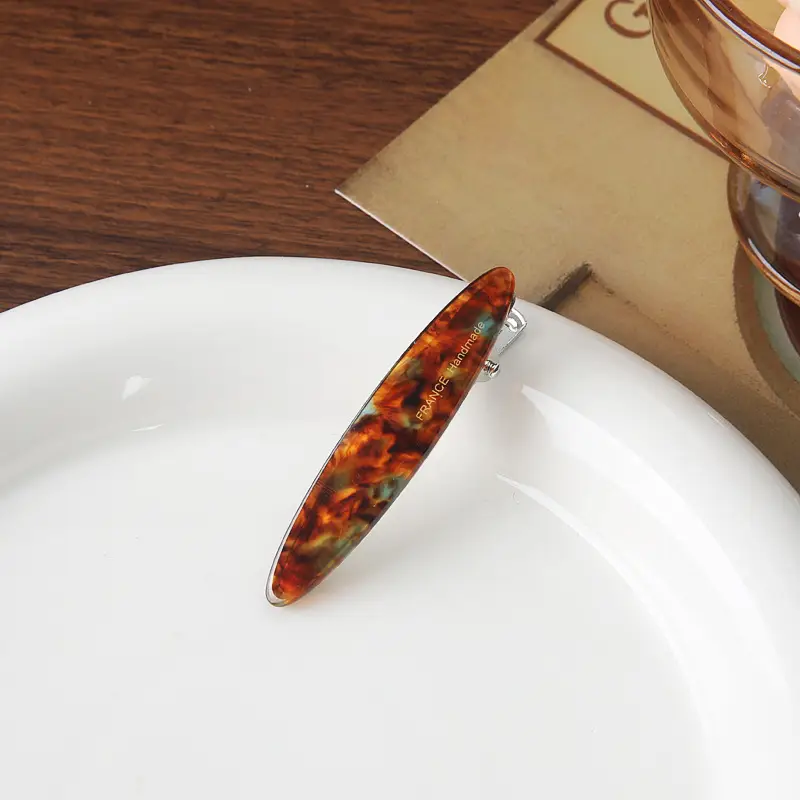 South Korea French Small Side Clip Leopard Print Resin Hair Clip - Image 5
