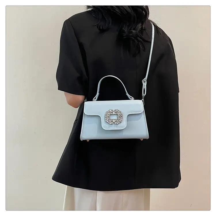 Black Diamond-Encrusted Women's Square Shoulder Bag — feature 20