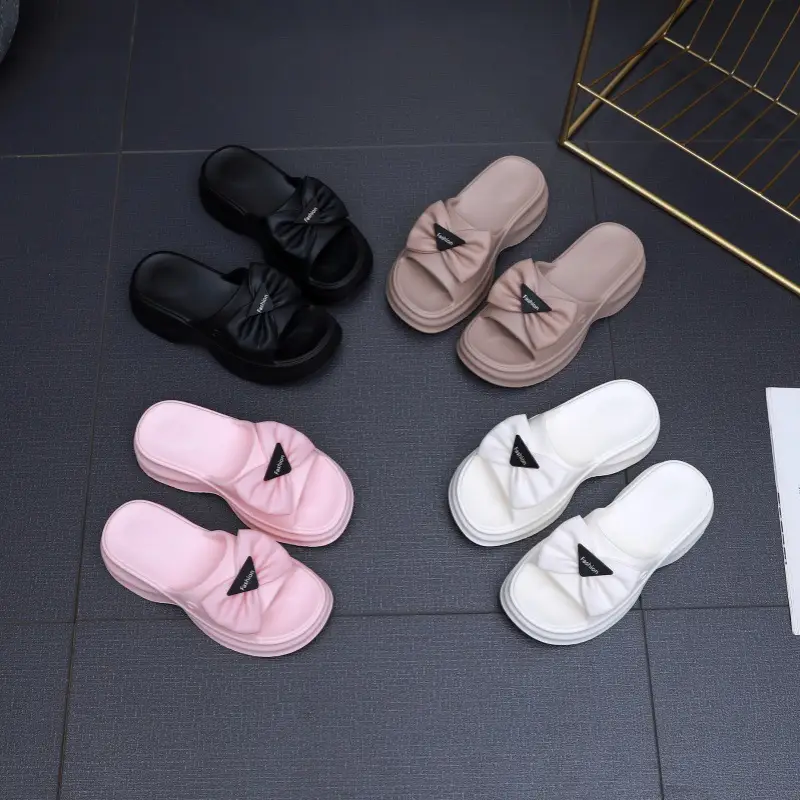 EVA Thick Bottom Slippers Women Summer New Summer Slippers Wholesale Thick Bottom Beach Outer Wear Sandals Wholesale