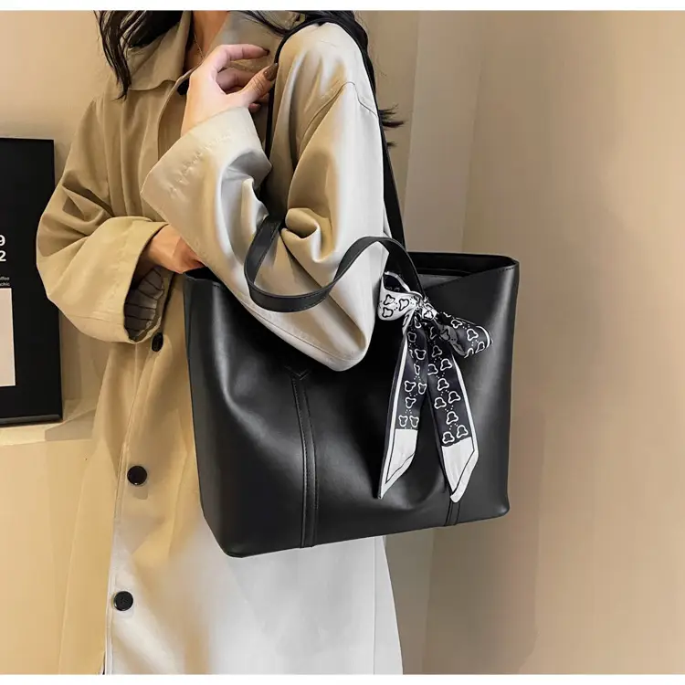 Women's Tan Bow Tote Bag Large Capacity Shoulder Bag — feature 29