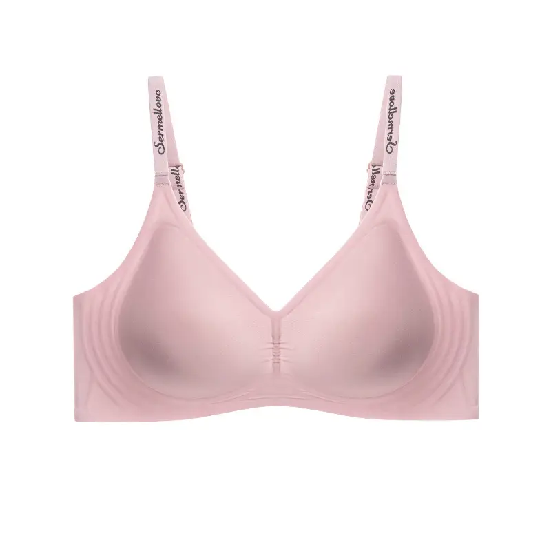 Naked seamless jelly underwear women's soft support accessory breast adjustable anti-sagging ultra-soft thin bra without steel ring