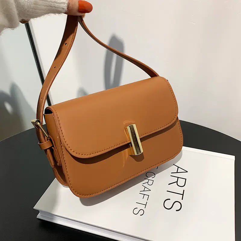 Women's Retro Crossbody Bag Brown Leather 2021 - Image 4