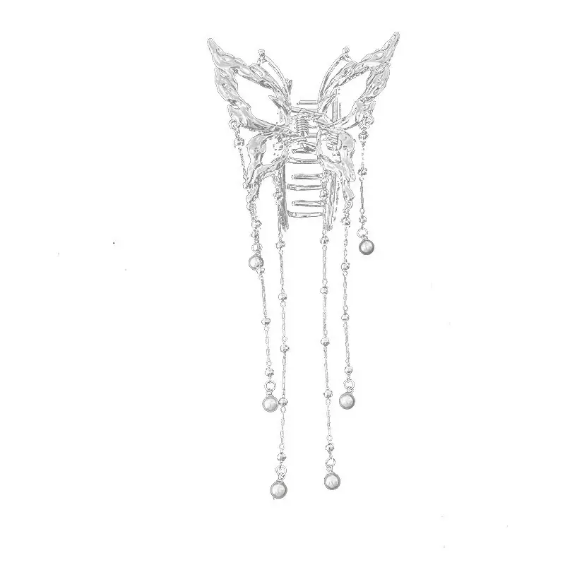 Elegant Hollow Butterfly Hairpin with Pearl Tassels - Image 6