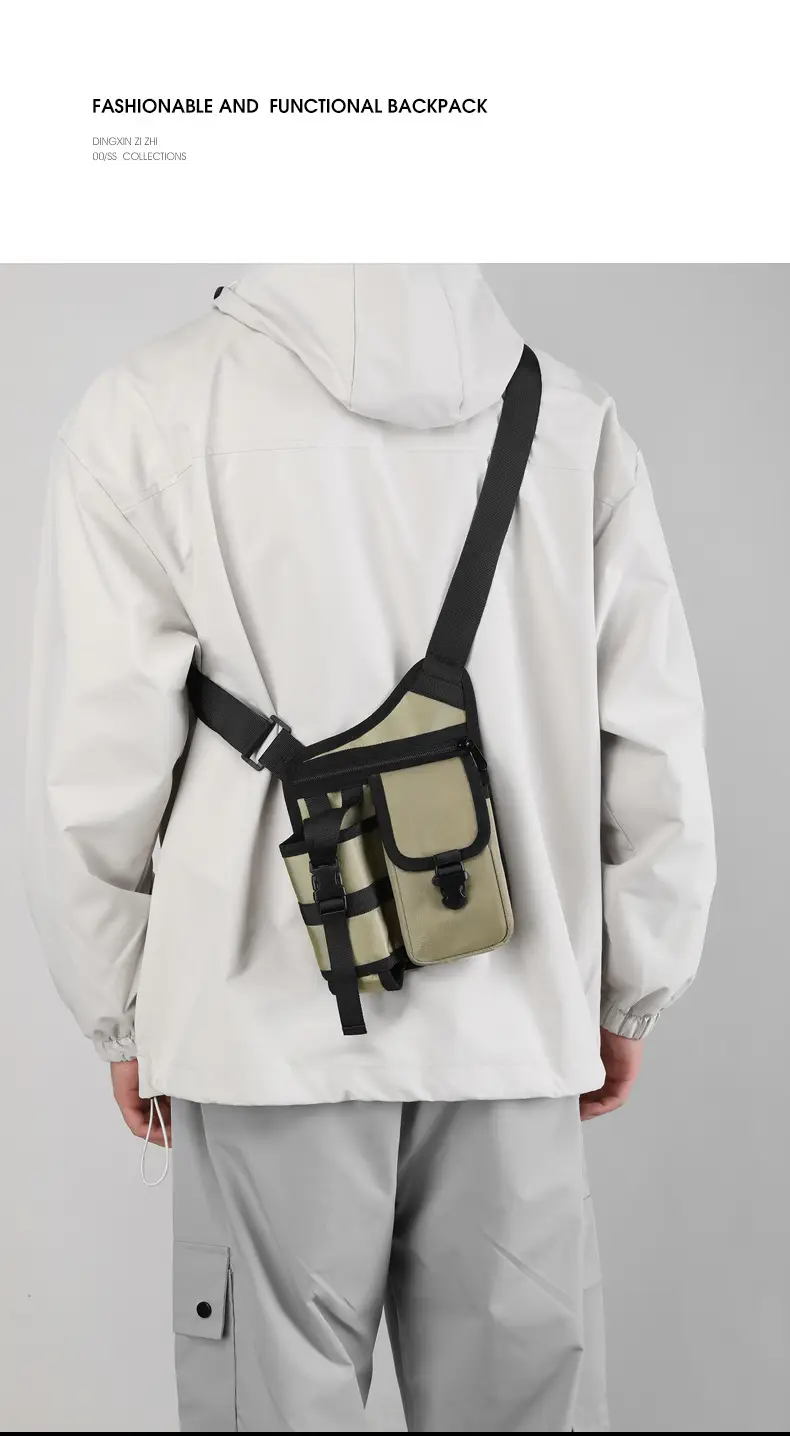 Tactical Shoulder Bag Olive Green Multi Pocket Travel — feature 13