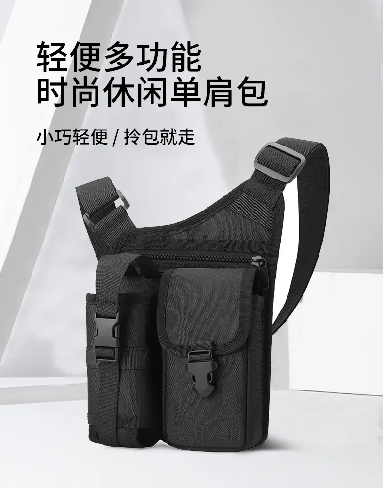 Tactical Shoulder Bag Olive Green Multi Pocket Travel — feature 3