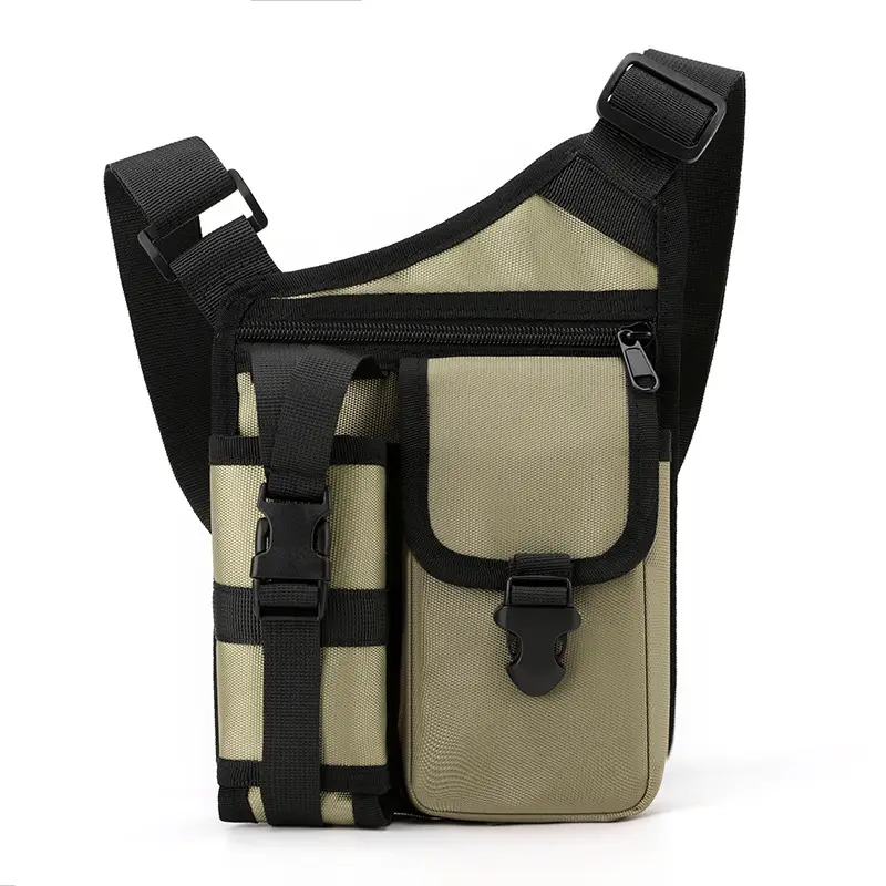 Tactical Shoulder Bag Olive Green Multi Pocket Travel - Image 4