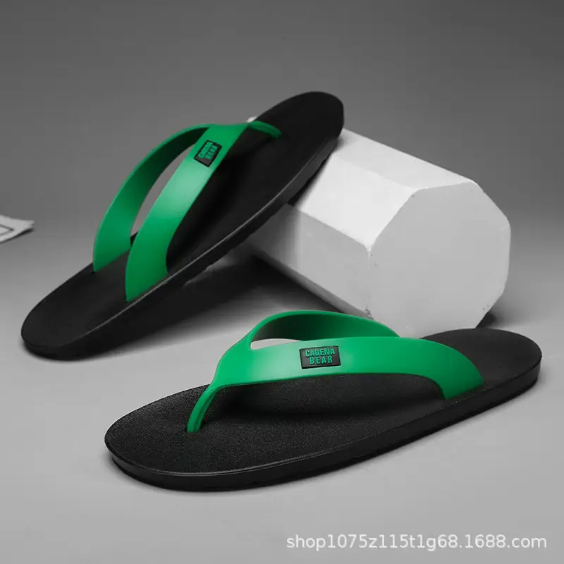 Black Casual Flip Flops with EVA Sole