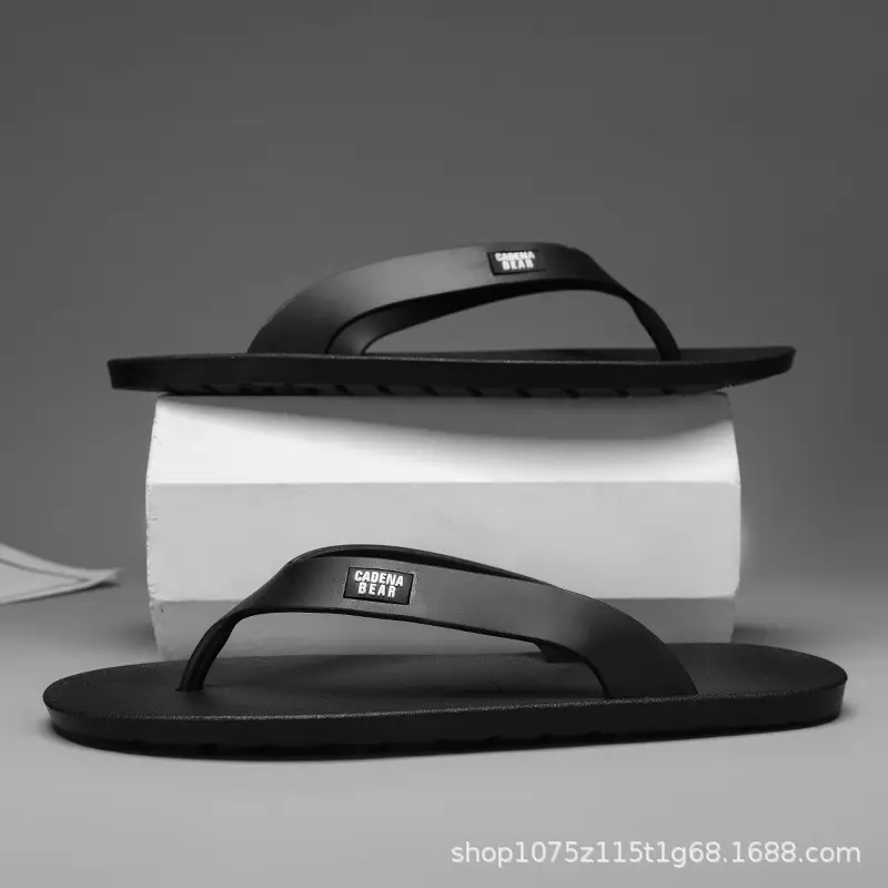 Black Casual Flip Flops with EVA Sole