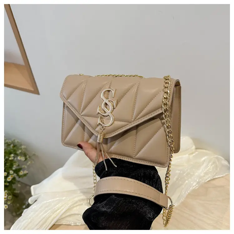 Orange Chain Embroidery Women's Shoulder Bag - Image 3
