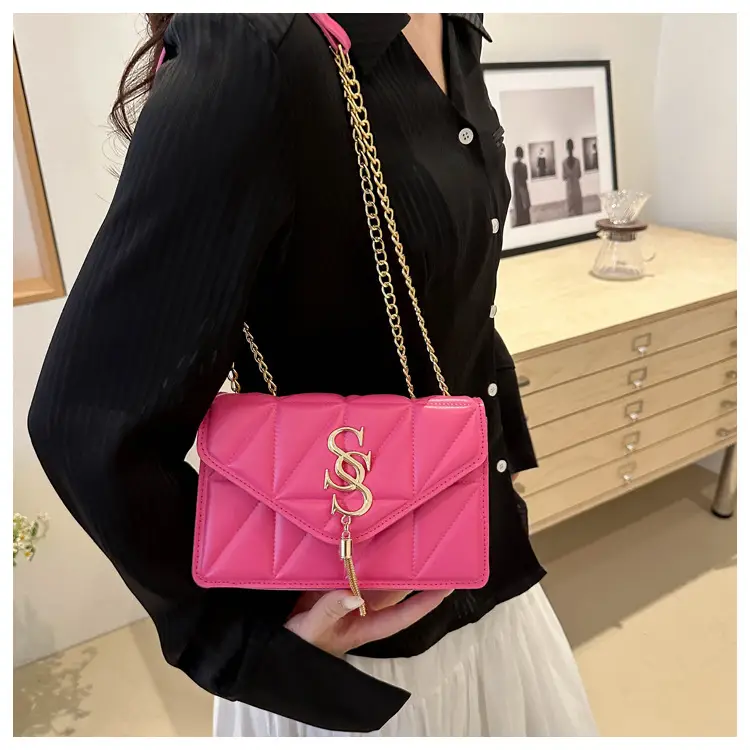 Orange Chain Embroidery Women's Shoulder Bag — feature 16