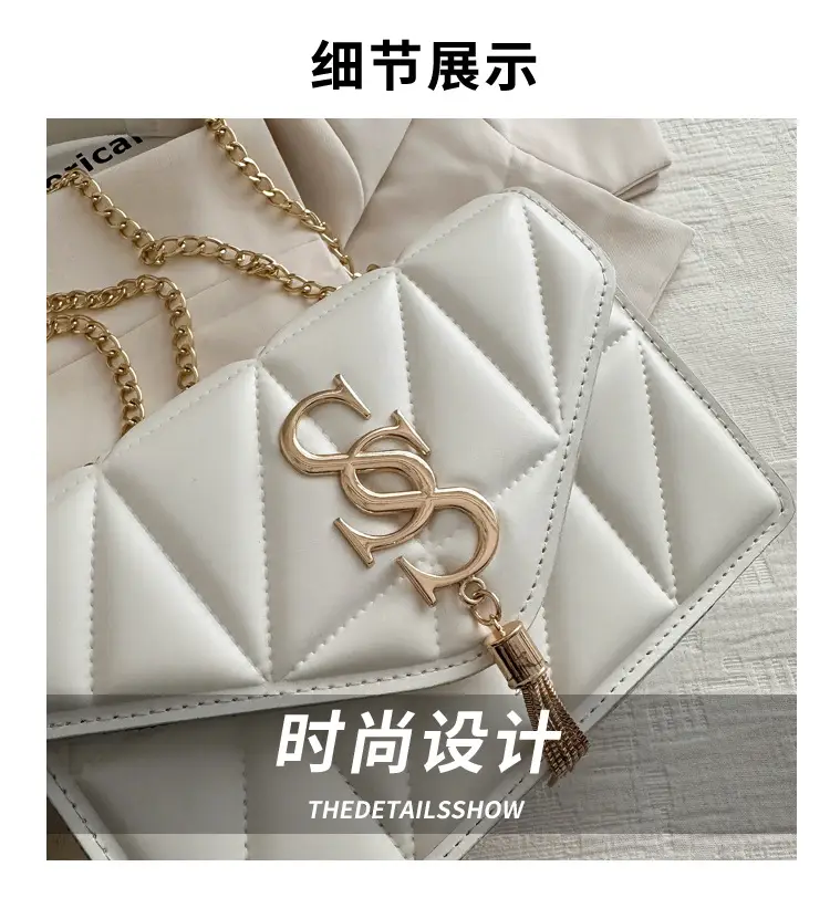 Orange Chain Embroidery Women's Shoulder Bag — feature 4