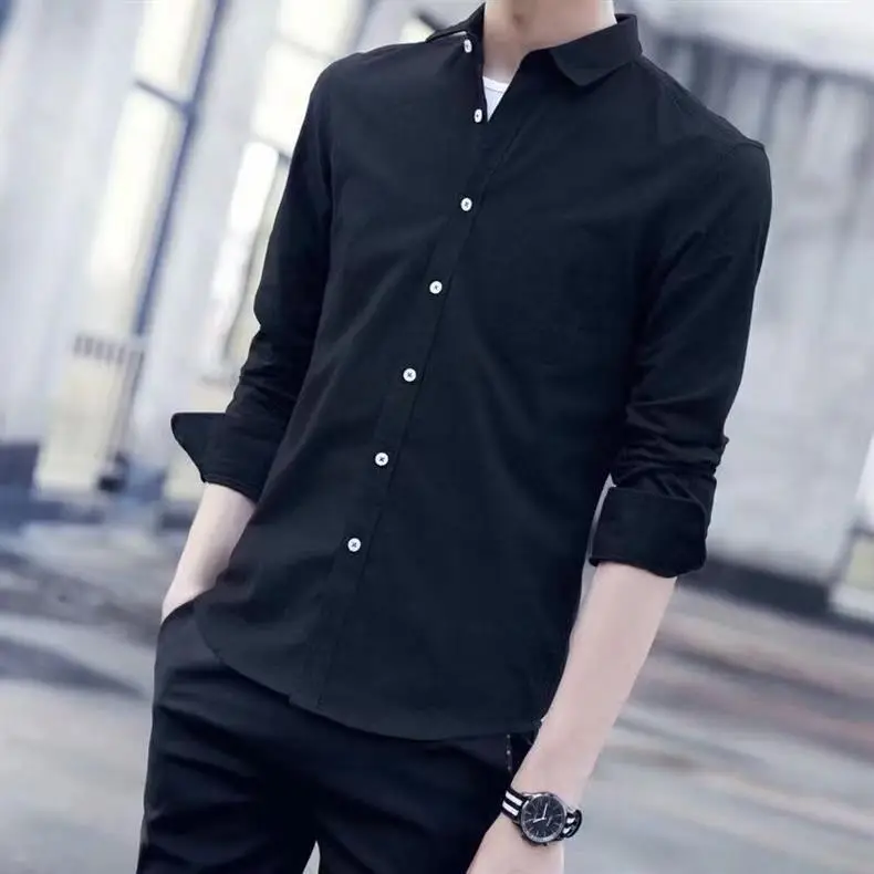 Men Slim Fitting Oxford Shirt Navy Blue Button Down — feature 20