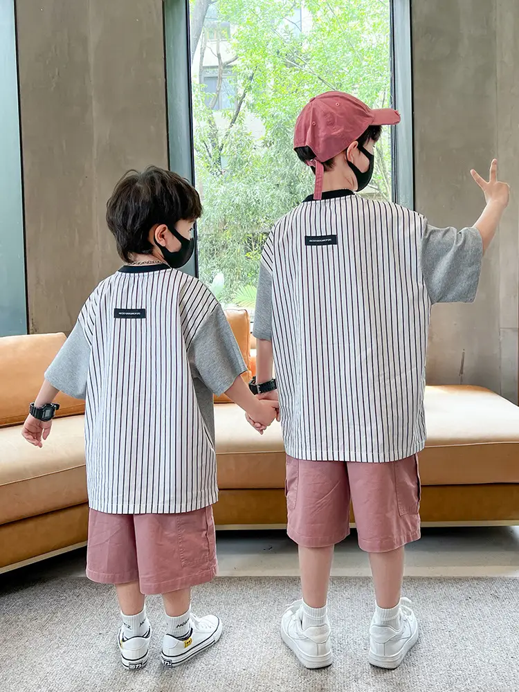 Summer Zhongda Boys T-Shirt Grey Short Sleeve - Image 4