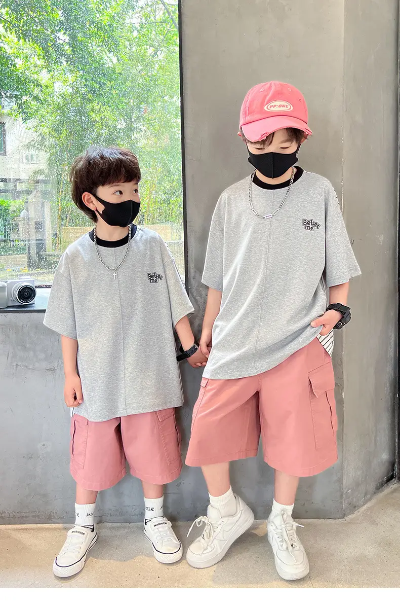 Summer Zhongda Boys T-Shirt Grey Short Sleeve — feature 15