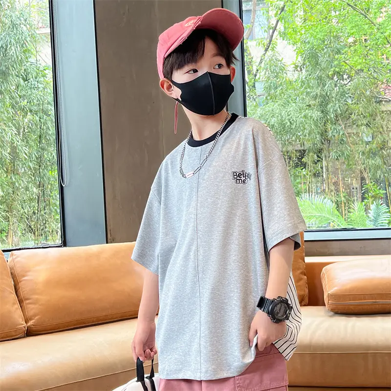 Summer Zhongda Boys T-Shirt Grey Short Sleeve — feature 4