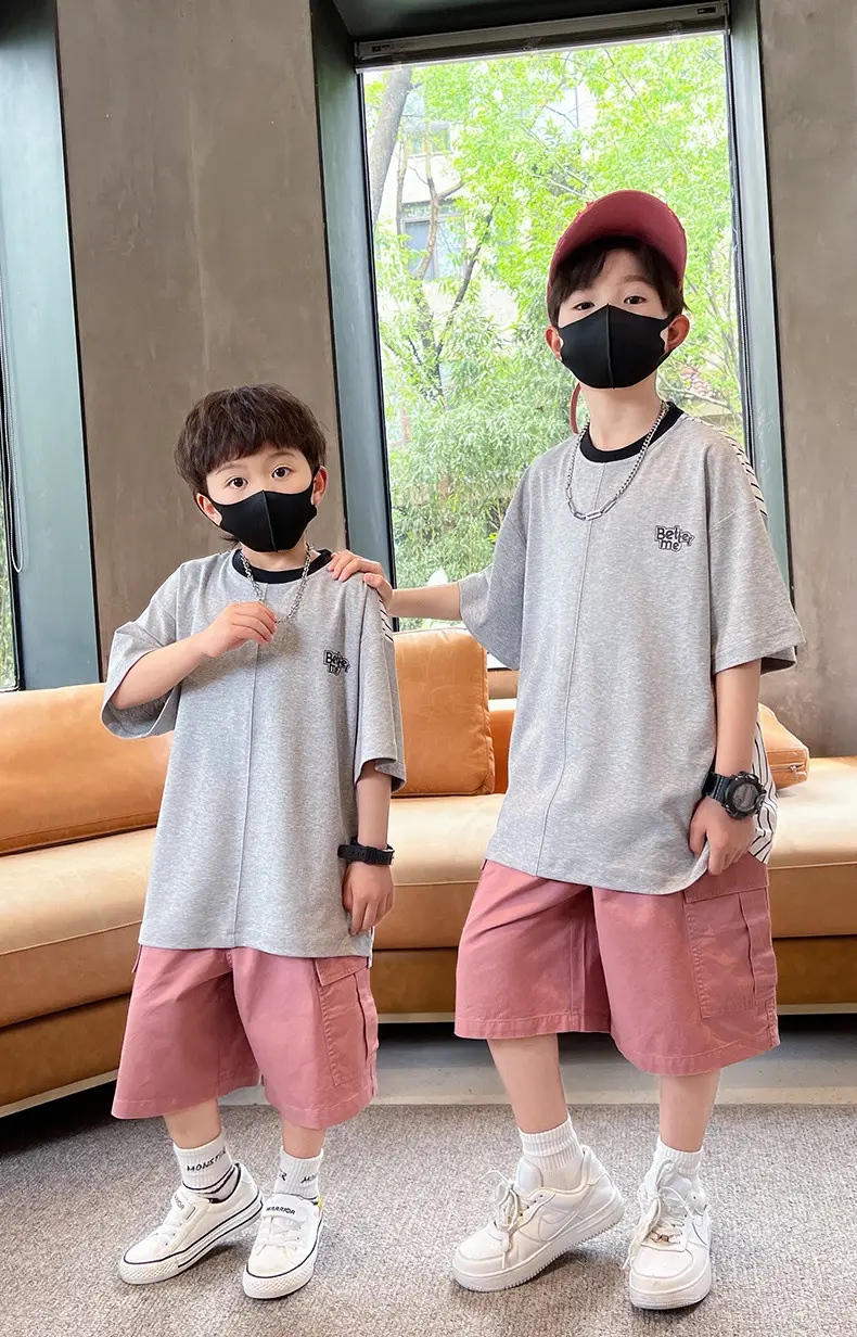 Summer Zhongda Boys T-Shirt Grey Short Sleeve — feature 6