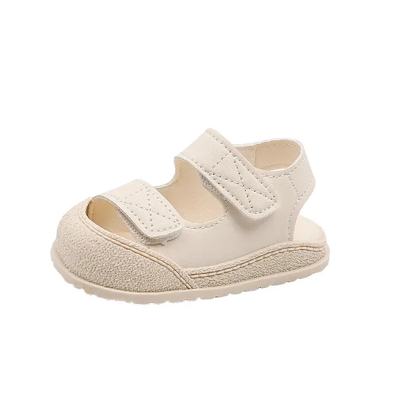 Black Velvet Toe Sandals for Toddler Boys 1-3Y